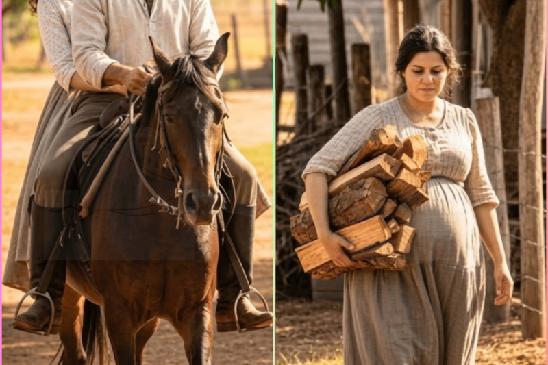 The farmer was riding with his girlfriend… and froze when he saw his pregnant ex-wife carrying fi…