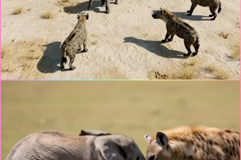 Lonely Baby Elephant Surrounded by Hyena Pack — Just Watch Who Came to The Rescue