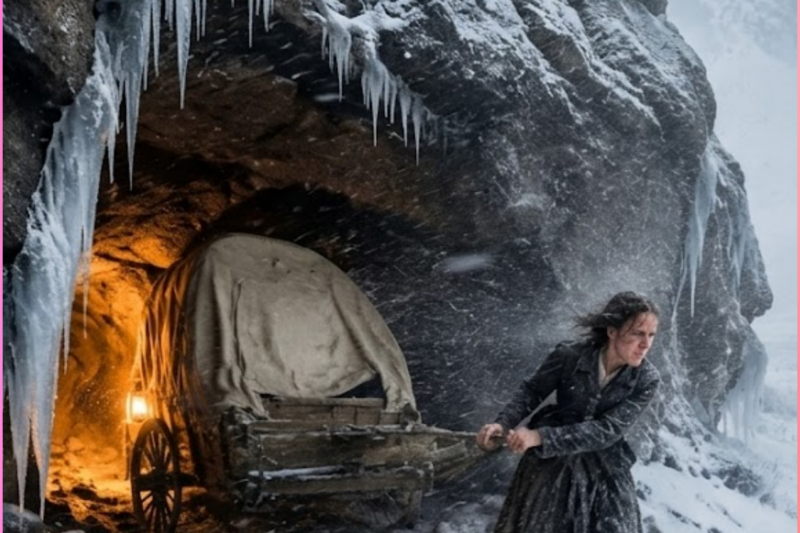 She Pulled a Wrecked Wagon Into a Rock Hollow and Sealed Every Gap — The Blizzard Skipped Right Over