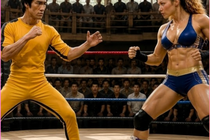 “You Won’t Survive My First Move!” — Female Wrestler Mocked Bruce Lee… He Said: Prove It.