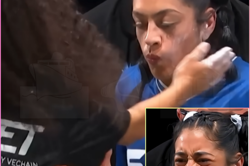 She cried with snot bubbles after the slap landed on her face!
