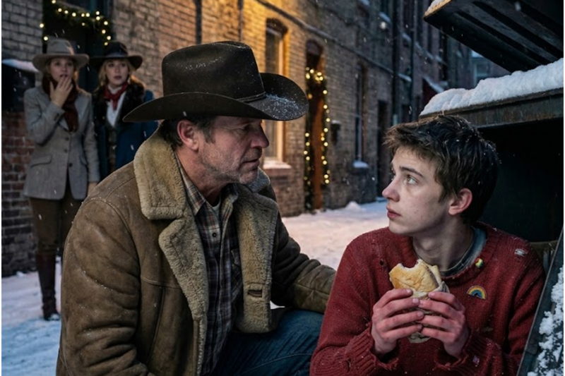 Homeless Gay Teen Digging in the Trash on Christmas Night… Until a Cowboy Stepped In