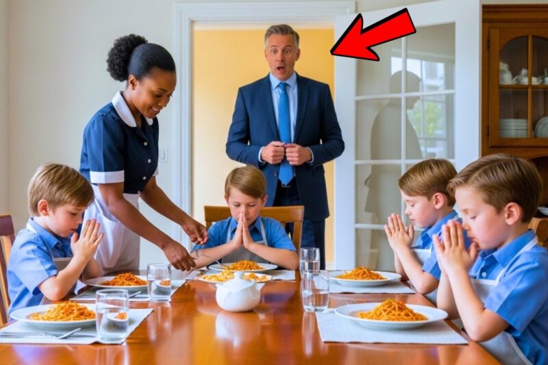 Billionaire Came Home Unexpectedly And Saw The New Maid With His Quadruplets – What He Saw Shocked Him