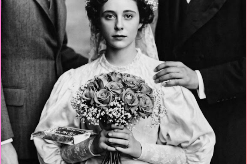 This 1911 photo looks ordinary—until the bride’s bouquet reveals what she was really hiding