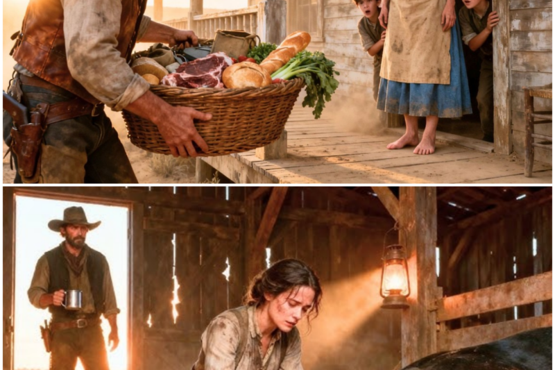 He Watched a Hungry Widow Lie to Her Sons — Then the Cowboy Returned With Food