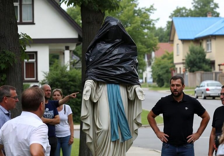 Neighbor Covered the Virgin Mary with a Trash Bag… What the Neighbors Did SHOCKED Everyone