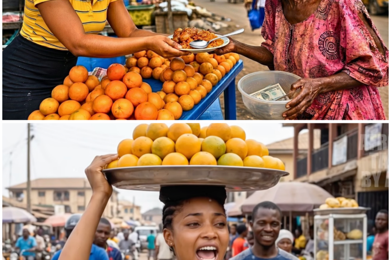 Poor Orange Seller Helps a Beggar Woman