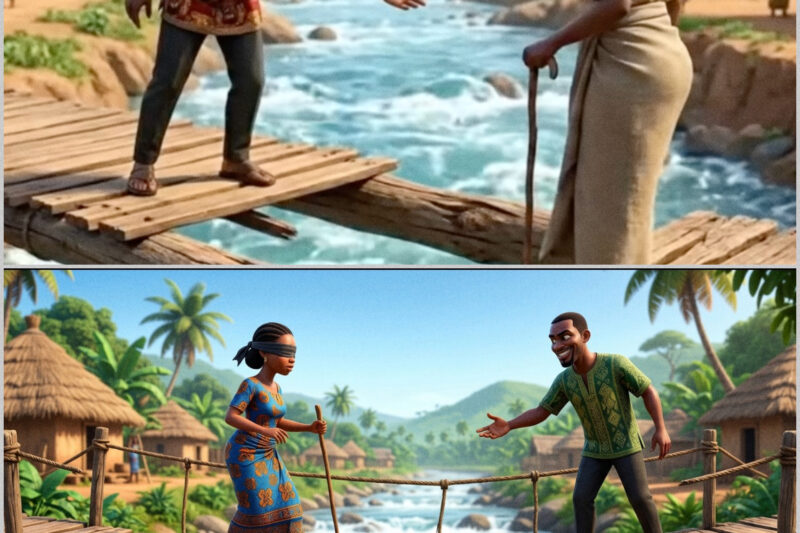 Regaining Her Sight, She Pretended to Stay Blind Until Her Husband Told Her to Cross a Broken Bridge