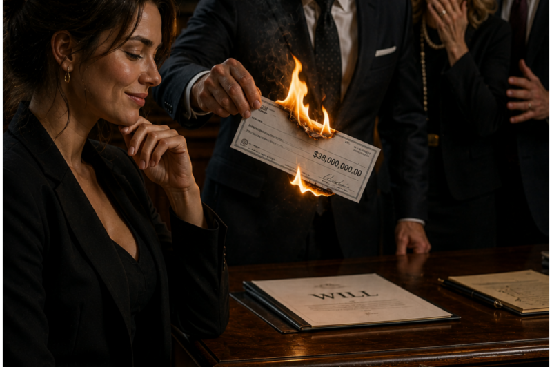 At The Will Reading, My Dad Burned The $38M Check My Grandfather Left Me I Just Smiled…
