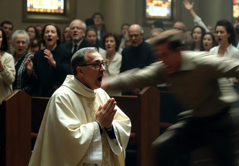 A Priest Is Attacked During Easter Sunday Mass While Praying to the Virgin Mary… AND THIS HAPPENED!