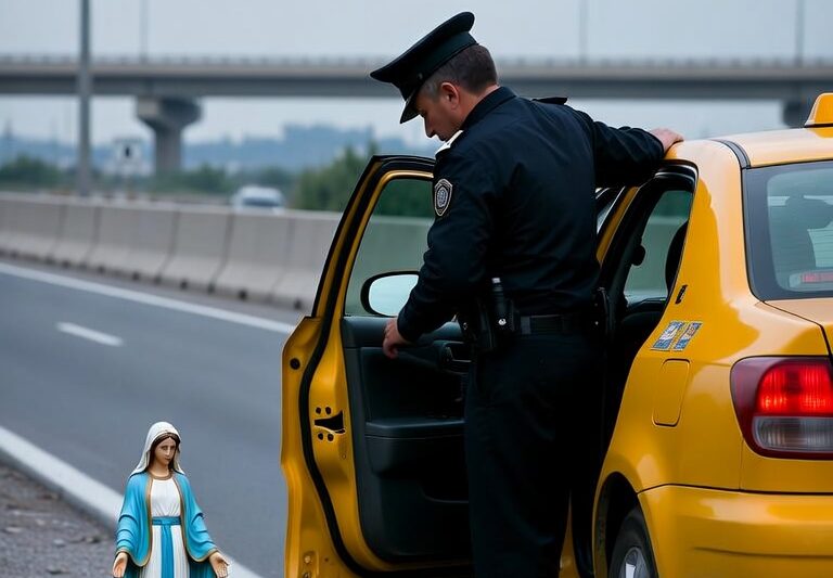 A Taxi Driver Picked Up the Virgin Mary Statue on the Highway