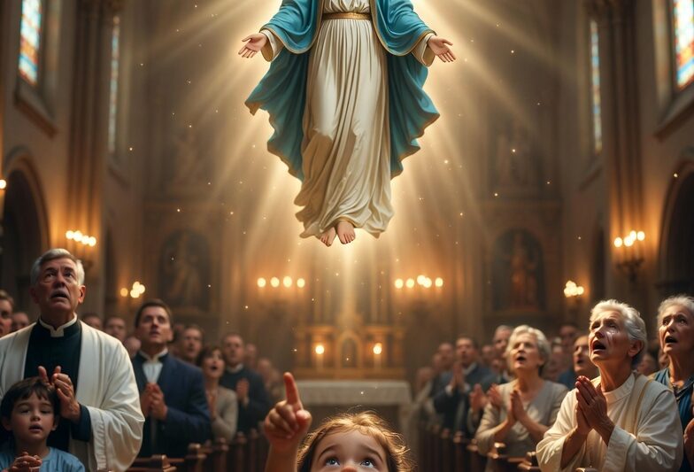 A 4-Year-Old Girl Pointed at the Virgin Mary and Said One Word… The Entire Church Went Silent